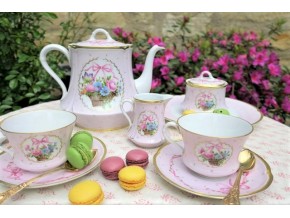 Alice service à thé en porcelaine de limoges corbeille de fleurs