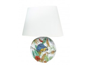 Lampe Tropicale Jungle Parrots en porcelaine