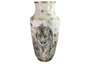 Vase en fine porcelaine  ''Mr and Mrs Tiger''