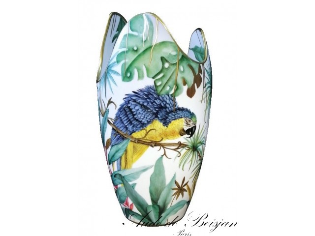 Vase contemporain Perroquet dans la jungle